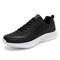 Zwarte waterdichte herensneakers met lichtgewicht schokabsorberende dikke witte zolen - EU 39 / Zwart Wit