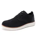 Scarpe casual da uomo in flyknit traspirante nero con suola spessa bianca e lacci - 39 / Nero