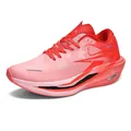 Lightweight pink gradient running shoes for men with mesh upper and carbon plate cushioning - EU 35 / Red