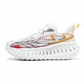 Lightweight white running shoes with orange lightning accents and thick cushioning soles - EU 36 / Dazzling Orange Gray