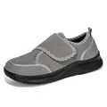 Graue Winterschuhe für breite Füße mit warmem Fleecefutter und verstellbarem Klettverschluss - EU 36 / Grau