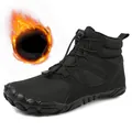 Black winter snow boots with warm fleece lining and non-slip rubber sole - EU 36 / Black