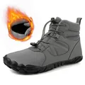 Men's winter snow boots in dark grey with thick warm lining and non-slip rubber soles - EU 36 / Gray