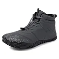 Waterproof winter snow boots in dark grey with warm fleece lining and bungee laces - EU 36 / Gray