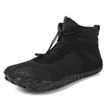 Waterproof black barefoot snow boots with fleece lining and quick-lace drawcord system - EU 36 / Black