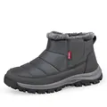 Dark gray waterproof winter snow boots with warm faux fur lining and non-slip rubber soles - EU 39 / Gray