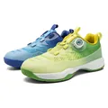 Badminton shoes with rotary buckle in blue and yellow gradient colors and honeycomb sole - EU 36 / Mandarin Duck Colors