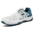 Men's badminton shoes in white and cyan blue with a rotary dial closure system - EU 37 / White Light Blue