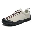 Ivory outdoor hiking shoes with wide toe box, black anti-slip sole and red-black laces - EU 36 / Beige