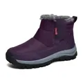 Dunkelviolette Damen Winterschuhe mit warmem Kunstfellfutter und rutschfester Gummisohle - EU 36 / Lila