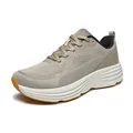 Men's khaki wide-toe running shoes with breathable mesh and thick white chunky soles - EU 39 / Beige