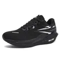 Lightweight black mesh running shoes with thick cushioned soles and FLAM logo detailing - Black