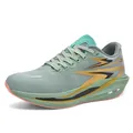 FLAM professional grey-green running shoes with yellow accents and pink soles - Sand Green