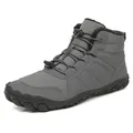 Winter grey high-top snow boots with warm black faux fur lining and non-slip rubber soles - EU 36 / Gray