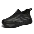 Chaussures d'hiver pour hommes en similicuir noir avec doublure en peluche et antidérapant - 38 / Noir (Doublé Polaire)