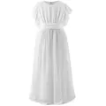 Elegant white chiffon flower girl dress with ruffled sleeves for children's piano performance - 8-9 Years / White