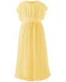 Light yellow chiffon dress for girls with ruffle sleeves and elegant pleated bodice - 8-9 Years / Yellow