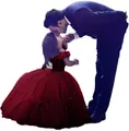 Elegant wine red off-shoulder girls tulle dress with sparkly sequins for ceremonies - 8-9 Years / Burgundy