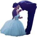 Light blue flower girl princess gown with layered tulle and delicate pearl accents - 8-9 Years / Blue