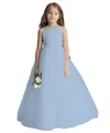 Elegant light blue sleeveless chiffon princess dress with halter neck for girls' parties - 8-9 Years / Blue