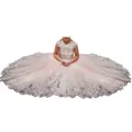 Champagne pink lace mesh flower girl dress with luxury embroidery and sequins - Pale Pink