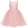 Rosa Blumenmädchenkleid aus Spitze mit Tüllrock für Geburtstagsfeiern und Hochzeiten - Child 2-3 / Rosa
