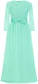 Robe longue fille vert menthe en dentelle avec jupe en tulle et nœud - Child 2-3 / Vert menthe