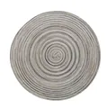 Macro detail of the concentric spiral weave and texture on a round linen placemat - Gray Ombre