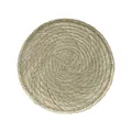 Handwoven round corn husk placemat with natural seagrass texture for dining table decor - Diameter 38cm / No.1 Natural Seagrass