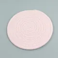 Posavasos redondo de algodón trenzado rosa con textura en espiral para proteger mesa - Diámetro 18cm / Rosa Claro