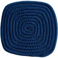 Sottobicchieri quadrati spessi intrecciati a mano blu scuro per isolamento e tavolo - Blu Zaffiro