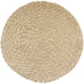 Handgeflochtenes rundes Tischset aus Ramie-Baumwolle in Beige für den Hitzeschutz am Tisch - Durchmesser 18cm / Braun