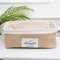 Rectangular jute storage basket with cotton lining and rope handles for home organization - Large Rectangle