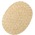 Oval woven straw placemat in natural beige and brown tones for table decor - 30*40cm Oval