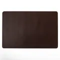 Waterproof dark brown PVC placemat with rounded corners and leather texture - Round 12cm / Dark Coffee