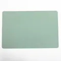 Waterproof rectangular light green PVC place mat with minimalist leather texture finish - Round 12cm / Transparent Green