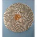 Handwoven round table mat with orange and white spiral texture for home decor - Thickened Orange Two-Tone