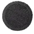 Set de table rond noir tressé de style japonais avec détails de franges élégantes - 38cm / Noir