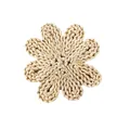Flower shaped natural woven corn husk placemat with rustic handmade petal design - Corn Husk Flower / 20cm / Original Color