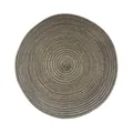 Round woven dining placemat in dark brown and light grey spiral patterns - Dark Coffee
