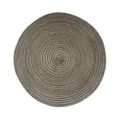 Round ramie woven placemat in natural brown and gray tones with spiral texture - Dark Coffee