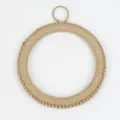 Set de table rond en jute tissé main avec boucle de suspension intégrée en brun naturel - Grande Taille / Brun Clair