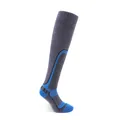 Dikke donkergrijs-blauwe thermische skisokken met versterkte zool voor wintersport - Gestreepte Donkerblauw
