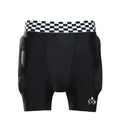 Black padded ski shorts with checkerboard waistband for hip and tailbone protection - Padded Protection Shorts / L/XL