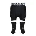Black protective ski gear set including padded hip shorts and knee pads for snowboarding - Padded Shorts And Knee Pads Set / S/M