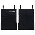 Windproof black ski face mask with GSOU SNOW logo, adjustable ear loops and drawstring - One Size / Black