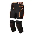 Padded ski shorts and knee pads set in black and orange for adult snowboarding - S/M / Black Orange