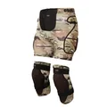 Protective ski gear set with camo padded shorts and matching knee pads for skiing - L/XL / Birch Camouflage