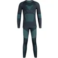 Conjunto térmico de esquí para niños en gris oscuro y verde lima para deporte - 130 / Verde Grisáceo