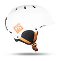 White matte ski helmet with orange chin strap and side GS logo for winter sports - M / Orange White